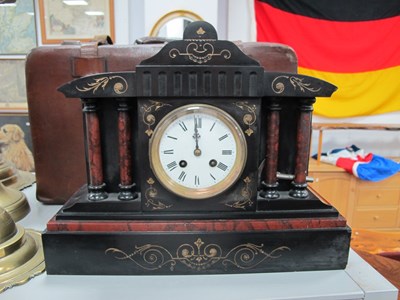 Lot 1468 - Late XIX Century Red Marble and Black Slate...