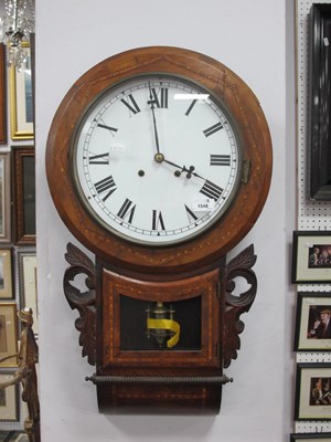 Lot 1548 - A XIX Century Inlaid Walnut Wall Clock,...