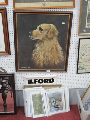 Lot 1524 - Alan Ward, pastel study of a Retriever dog,...