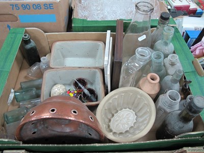 Lot 1103 - Stoneware Jelly Mould and Vessels, copper...