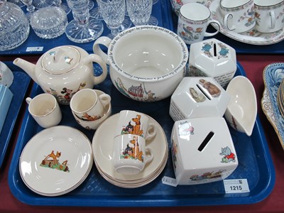 Lot 1215 - Beswick Mickey Mouse Teapot and Eleven Pieces...