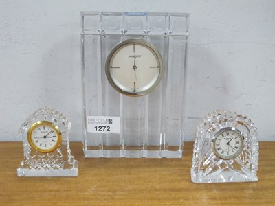 Lot 1272 - Waterford 'Marquis' Mantle Clock. 17cm high,...