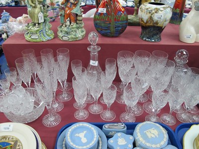 Lot 1237 - Suite of Drinking Glasses, decanters, star cut...