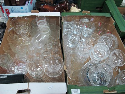 Lot 1099 - Two Boxes of glassware, including crystal...