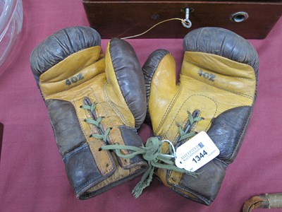 Lot 1344 - Pair of Boys 4oz Leather Boxing gloves.