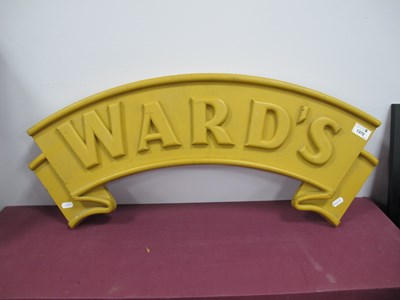 Lot 1370 - Wards (Brewery) Wall Sign, mustard printed, of...