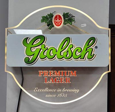 Lot 1357 - Grolsch Illuminated Wall Sign, with green logo...