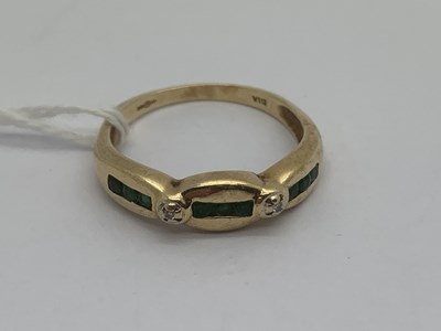 Lot 88 - A 9ct Gold Emerald and Diamond Set Ring, the...