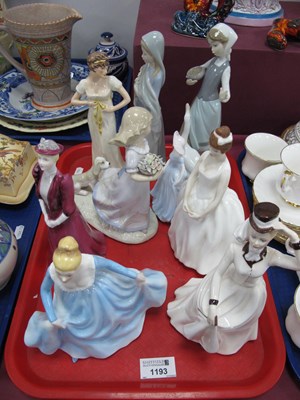 Lot 1193 - Figurines - two Lladro, Leonardo, Doulton, two...