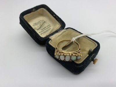 Lot 83 - A Victorian Style Five Stone Opal Ring, the...