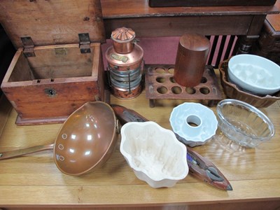 Lot 1002 - Shelley Jelly Moulds, other moulds, pine box,...