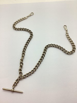 Lot 246 - A Curb Link Double Albert Chain, to swivel...