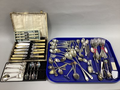 Lot 190 - Assorted Plated Cutlery, including a set of...