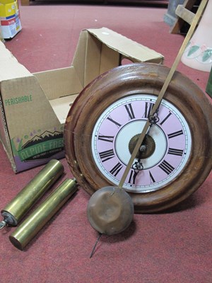 Lot 1040 - XIX Century Postman's Wall Clock with pink...