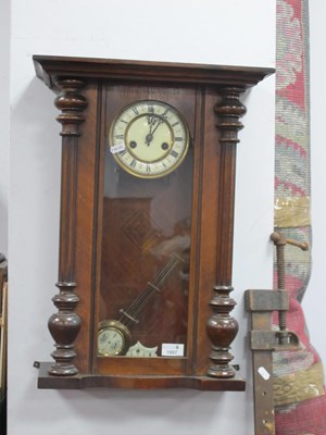 Lot 1557 - XIX Century Walnut Vienna Wall Clock, with...