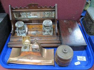 Lot 1412 - W.M.F Arts-Crafts Two Bottle Inkwell, stamped...