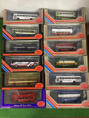 Lot 622 - Twelve 1:76th Scale Diecast Model Buses by EFE...