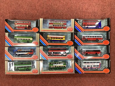 Lot 820 - Twelve 1:76th Scale Diecast Model Buses by EFE...