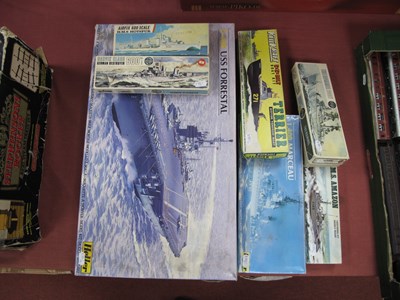 Lot 505 - Three Plastic, Balsa Wood Military Ship/Boat...