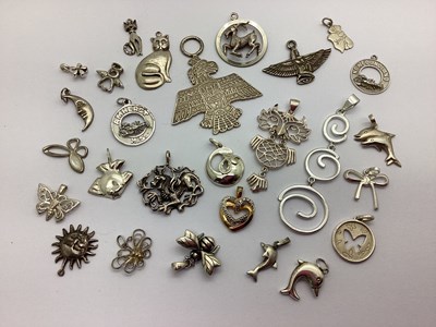 Lot 196 - A Collection of "925" and Other Pendants, to...