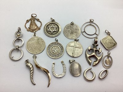 Lot 127 - A Collection of "925" and Other Pendants, to...