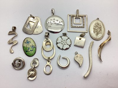 Lot 181 - A Collection of "925" and Other Pendants, to...