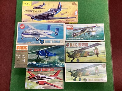 Lot 645 - Seven Plastic Model Aircraft Kits by Airfix,...