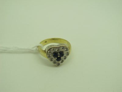 Lot 165 - A Modern Sapphire and Diamond Heart Shape...