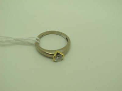 Lot 166 - A Modern 18ct Yellow and White Gold Single...