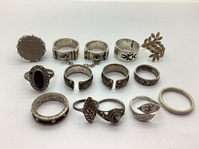 Lot 77 - Eight "925" Rings, to include foliate style,...