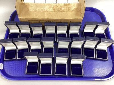 Lot 29 - Twenty Blue Lined Jewellery Boxes :- One Tray