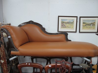 Lot 1559 - Late XIX Century Stained Mahogany Chaise...