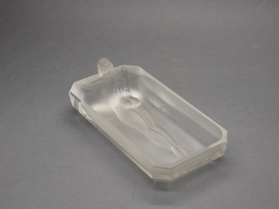 Lot 1358 - A Frosted Glass Rectangular PinTray, modelled...