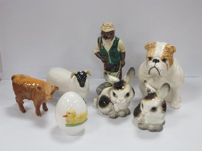 Lot 1337 - Beswick Sheep, Highland Calf, Fisherman, Otter,...