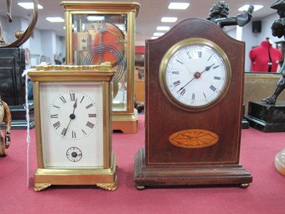 Lot 1447 - A Brass Cased Carriage Clock, with a white...