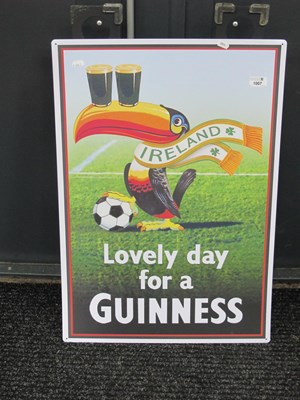 Lot 1007 - 'Lovely Day for a Guinness' Metal Wall Sign,...