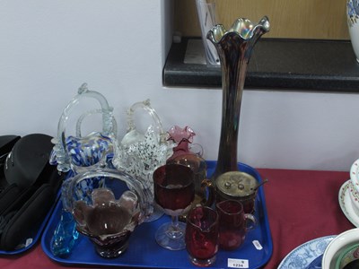 Lot 1234 - Viners Ruby Glass and Plate Preserve Pots as a...