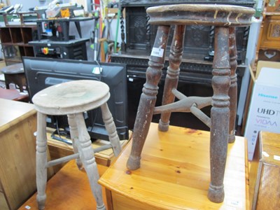 Lot 1586 - XIX Century Ash-Elm Boston Stool, on turned...