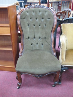 Lot 1611 - XIX Century Walnut Chair, with a carved top...