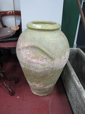 Lot 1177 - Terracotta Painted Urn, 85cm high.