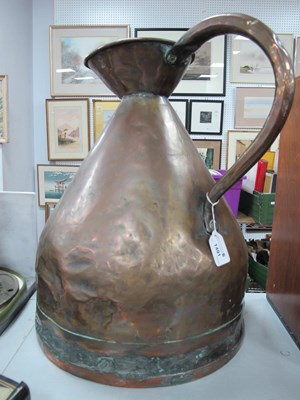 Lot 1491 - XIX Century Copper Five Gallon Jug, stamped...