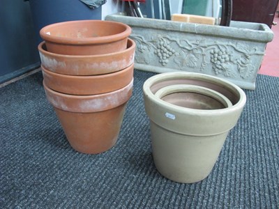 Lot 1173 - Four Terracotta Plant Pots and two glazed...