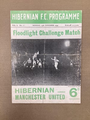 Lot 741 - 1954 Hibernian v. Manchester United Friendly...