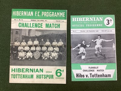 Lot 786 - Hibernian v. Tottenham Programmes 50-1, (back...