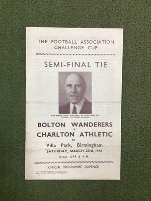 Lot 857 - 1945-6 F.A Cup Semi Final Programme Bolton...