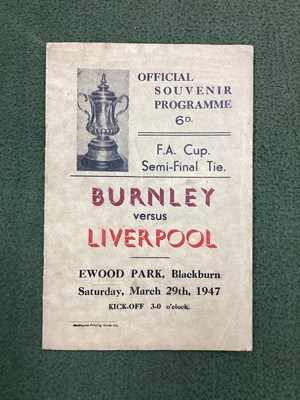 Lot 860 - 1947 F.A Cup Semi Final Programme Burnley v....