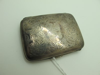 Lot 71 - A Hallmarked Silver Cigarette Case, of rounded...