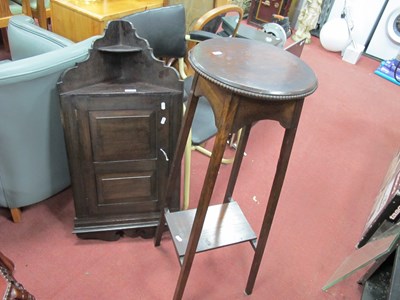 Lot 1576 - Dark Oak Corner Wall Cabinet, with panelled...