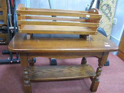 Lot 1568 - Oak Coffee Table, with rounded corners to...