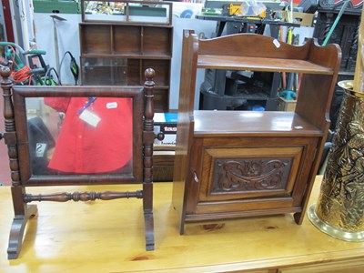 Lot 1581 - Edwardian Walnut Wall Cabinet, with open shelf...